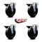 Service Caster 5'' Hard Rubber Wheel Swivel Bolt Hole Caster Set with Posi Lock Brakes, 4PK SCC-BH20S514-HRS-PLB-4 - alternate 3